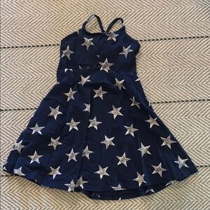 Memorial Day Weekend or 4th of July Navy Blue Starry Kids Dress